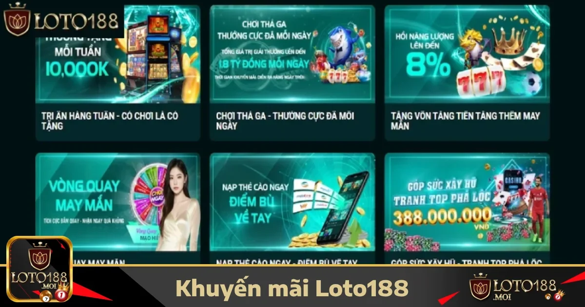 Loto188: Đăng nhập chơi loto188 thưởng 88k - Đăng ký ngay🔥 9 Khuyến Mãi Đặc Biệt Chỉ Có Tại Loto188 – Nhận Thưởng Hấp Dẫn Mỗi Ngày